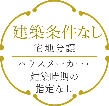 建築条件なし 宅地分譲 ハウスメーカー・建築時期の指定なし